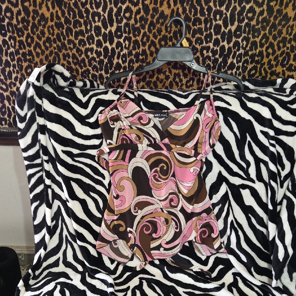 Pink and Brown Swirl Women's Top